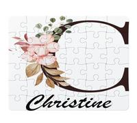 Puzzle Christine | 30 Pièces 24 × 19 cm Carton Brillant 2 mm | Message à Reconstituer Annonce Surprise | Cadeau Anniversaire Noël