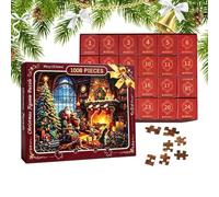 Puzzle Christmas Advent - 24-day Calendar Countdown | 1008 Pieces Paper Santa Claus Theme Puzzles For Adults Collectors Home Office Apartment | Party Gatherings Living Room Study