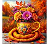 Puzzle Chrysanthèmes d'automne de 200 Pièces pour Adultes, Puzzles 200 pièces Adultes, Jigsaw Puzzle d'art pour Défi, Puzzles Coloré à Faire soi-même pour la Décoration de la Maison