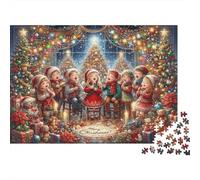 Puzzle Chœur d'enfants de Noël 1000 pièces 38x26cm Papier recyclé pour Adultes Art de Chants de Fête Jeu Éducatif Familial Cadeaux pour Hommes et Femmes