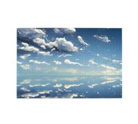 Puzzle ciel bleu et nuages blancs de 1000 pièces, puzzles éducatifs intellectuels en bois, puzzles amusants pour soulager le stress