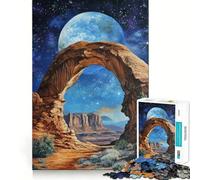 Puzzle Ciel Nocturne à Travers Une Arche pour Adolescents 1000 Pièces Jeu de Logique et de Détente Apaisant Découpe Exacte Cadeau de Père Noël (38x26cm)