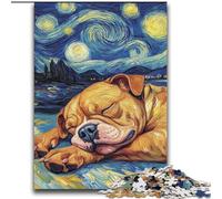 Puzzle Ciel Nocturne Staffordshire Bull Terrier pour Adultes et Adolescents, 2000 pièces, Jouets éducatifs et éducatifs, Jeux familiaux avec Affiche et fiche de Questions-réponses (70x100cm)