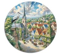 Puzzle Cigogne 1000 Pièces en Voitureton pour Adultes Enfants Jeu D’activité Intérieure Puzzle Cigogne Ville Cadeau Enfant Home Decor 1000pcs (67.5x67.5cm)