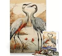 Puzzle Cigogne Amour Naturel pour Adolescents 1000 Pièces Think Toy Apaisant et Amusant Art aux Découpes Nettes Collection (38x52cm)
