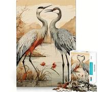 Puzzle Cigogne Amour Naturel pour Adolescents 1000 Pièces Think Toy Apaisant et Amusant Art aux Découpes Nettes Collection (38x52cm)
