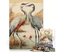 Puzzle Cigogne Amour Naturel pour Adultes 1000 Pièces Jeu de Détente et de Réflexion, Design Design à Assembler, Cadeau Joli (38x26cm)