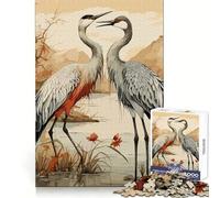 Puzzle Cigogne Amour Naturel pour Adultes 1000 Pièces Jeu d'Intellect Apaisant Décoration Murale de Qualité (50x75cm)