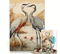 Puzzle Cigogne Amour Naturel pour Adultes 1000 Pièces Jeu d'Intellect Apaisant Décoration Murale de Qualité (50x75cm)
