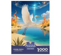 Puzzle Cigogne Blanche 1000 Pièces pour Adultes Et Enfants, Jeu-éducatif, Puzzle Oasis Désertique, Home Decor, Cadeau Enfant 70x50cm/1000pcs