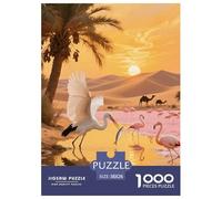 Puzzle Cigogne Blanche 1000 Pièces pour Adultes Et Enfants, Jeu ÉduChatif, Puzzles Désert Oasis, Home Decor, Cadeau Anniversaire 38x26cm/1000pcs