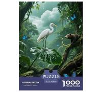 Puzzle Cigogne Blanche 1000 Pièces pour Adultes Et Enfants, Jeu ÉduChatif, Puzzles RainForêt, DéCoRation, Idée Cadeau 70x50cm/1000pcs
