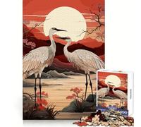Puzzle Cigogne Nature pour Adultes 1000 Pièces Jeu de Réflexion Amusant et Paisible Découpe Précise Liste de Souhaits du Père Noël (50x75cm)