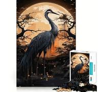 Puzzle Cigogne Noire Ancienne 1000 Pièces Jeu de Mémoire Découpe Laser de Qualité Supérieure Activité Captivante pour des Soirées Calmes (50x75cm)