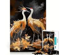 Puzzle Cigogne Peinture Difficile pour Adultes 1000 Pièces Mémoire Soulevante Facile Loisirs Assemblage Image Cadeau Artistique (50x75cm)
