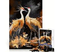 Puzzle Cigogne Peinture Difficile pour Adultes 1000 Pièces Mémoire Soulevante Facile Loisirs Assemblage Image Cadeau Artistique (50x75cm)