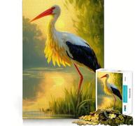 Puzzle Cigogne Sérénité pour Adultes 1000 Pièces Jeu de Logique Clair Loisirs Découpe Parfaite Cadeau Créatif (38x52cm)