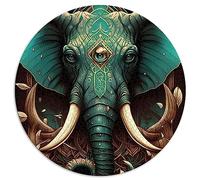 Puzzle Circulaire de 1000 pièces avec pouvoirs Magiques d'éléphant pour Adultes et Enfants, Planche recyclée de qualité supérieure, 67,5x67,5 cm
