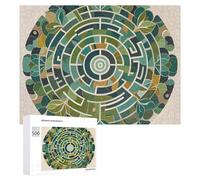 Puzzle circulaire labyrinthe en bois pour adultes - Puzzle de qualité supérieure pour la fête des mères - Puzzle de qualité supérieure avec design artistique unique, casse-tête stimulant, cadeau