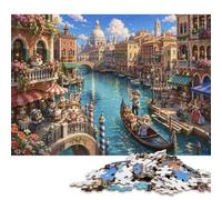 Puzzle Cité sur l'eau en Bois 1000 Pièces, Cadeau pour Fans de Puzzle