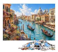 Puzzle Cité sur l'eau en Bois 300 Pièces, Cadeau pour Fans de Puzzle