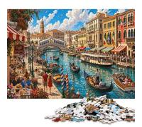 Puzzle Cité sur l'eau en Bois 500 Pièces, Cadeau pour Fans de Puzzle