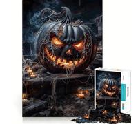 Puzzle Citrouille d'halloween Effrayant 1000 pièces pour Adultes, Jeu d'exercice Mental, Anti-Stress, Design à Assembler, Cadeau élégant 38x26cm