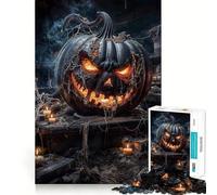 Puzzle Citrouille d'halloween effrayante de 1000 pièces pour Adolescents, défi cérébral, Jeu d'activité à Domicile, découpe Nette, Cadeau touchant 38x52cm