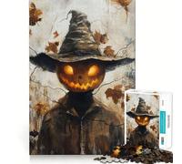 Puzzle Citrouille en Chapeau et Veste pour Adultes 1000 Pièces Stimule la Mémoire Loisirs Amusants Bords Précis Joli Cadeau (38x26cm)