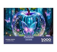Puzzle Citrouille Magique 1000 Pièces Papier Recy rt Pomme Papillon Activité Familiale Décor Mural 52x38cm