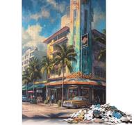 Puzzle City of Salsa Miami USA, Puzzle Amusant en Carton de qualité supérieure pour Adultes, Cadeaux de Noël, 1000 pièces (38 x 26 cm)
