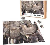 Puzzle classique 100 Pièces - Fabulous - Gros Plan sur Tête Éléphant Trompe (39,2 x 26,2 cm) G