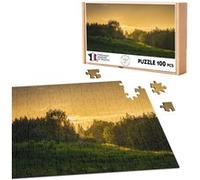 Puzzle classique 100 Pièces - Fabulous - Soleil Levant sur Prairies et Forêts (39,2 x 26,2 cm) G
