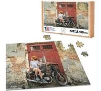Puzzle classique 100 Pièces - Fabulous - Street Art Motarde Rousse et sa Moto (39,2 x 26,2 cm) G