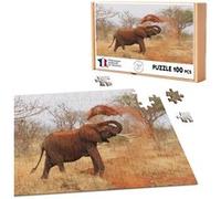 Puzzle classique 100 Pièces - Fabulous - Toilette D'Éléphant dans la Savane (39,2 x 26,2 cm) G