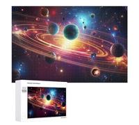 Puzzle Classique, 1000 PCS, Représentant Galactic Dreamscape A Cosmic Journey Through Stars and Planets, comme Loisir Apaisant pour Les Passionnés, pour Les Heures De Détente
