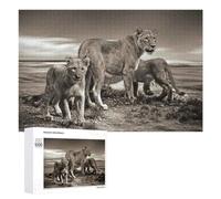 Puzzle Classique, 1000 PCS, Représentant Lions Africa Wild Park, comme Loisir Apaisant pour Les Passionnés, pour des Instants Apaisants