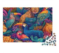 Puzzle Classique 1000 Pièces Animaux tropicaux, Carton Épais, Un Monde Tropical Vibrant peuplé d'animaux Exotiques Détente Et Loisirs D’intérieur, Cadeau pour Adultes, 70x50cm/1000pcs