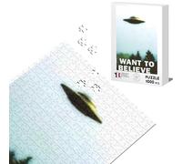 Puzzle Classique 1000 pièces I Want to Believe Alien Ovni Extraterrestres