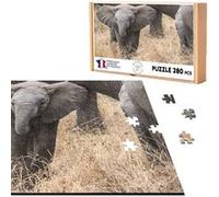 Puzzle classique 280 pièces - Fabulous - Bébé Éléphant dans la Savane (40 x 30 cm) G