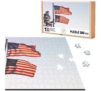 Puzzle classique 280 pièces - Fabulous - Drapeaux USA Flottant dans le Vent (40 x 30 cm) G