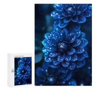 Puzzle Classique, 300 PCS, Représentant Blue Dahlia with Dew Drops, comme Activité À Partager Entre Adultes Et Familles, À La Maison