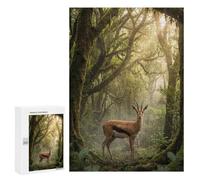 Puzzle Classique, 300 PCS, Représentant Gazelle in A Misty Forest, comme Loisir Apaisant pour Les Passionnés, pour Les Pauses Détente