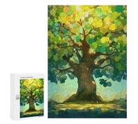 Puzzle Classique, 300 PCS, Représentant Shades of Green Tree Art, comme Loisir Apaisant pour Les Passionnés, pour des Instants Apaisants