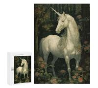Puzzle Classique, 300 PCS, Représentant Unicorn in A Forest, comme Loisir Apaisant pour Les Passionnés, pour Les Heures De Détente
