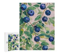 Puzzle Classique, 500 PCS, Représentant Blueberries Botanical Fruit Painting, comme Loisir Apaisant pour Les Passionnés, pour La Détente À La Maison