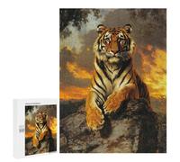 Puzzle Classique, 500 PCS, Représentant Majestic Tiger at Sunset, comme Loisir Apaisant pour Les Passionnés, pour Les Heures De Détente