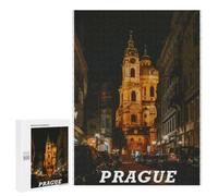 Puzzle Classique, 500 PCS, Représentant Prague Travel Poster, comme Idée Cadeau pour Les Adultes Aimant Les Puzzles, À La Maison