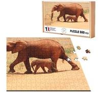 Puzzle classique 500 Pièces - Fabulous - Éléphant et son Bébé Savane (48 x 34 cm) G