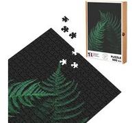 Puzzle classique 500 Pièces - Fabulous - Gros Plan de Fougere Sur Fond Noir (48 x 34 cm) noir G